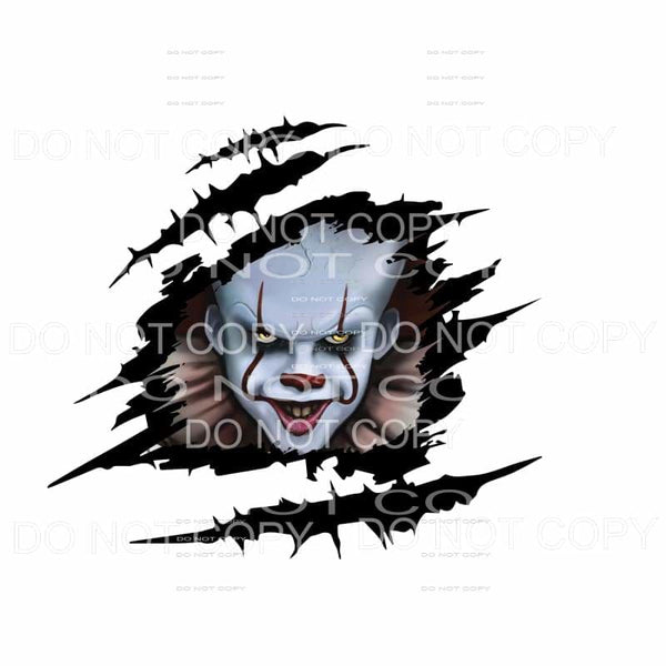 Penny Wise IT Horror Movie Ripped Torn #173 Sublimation 