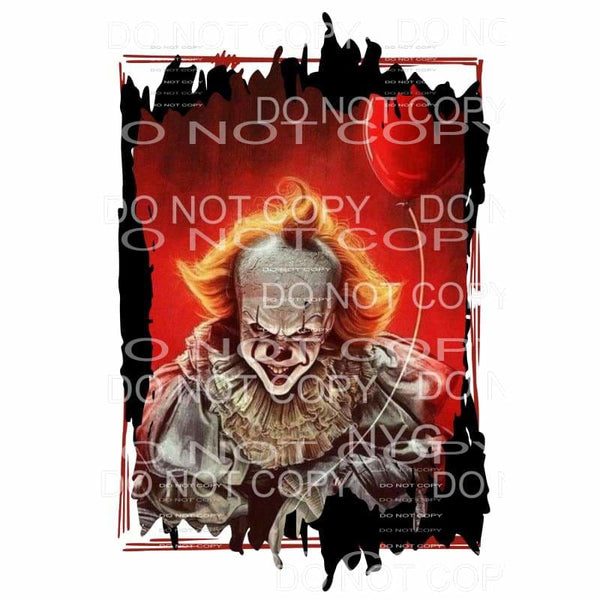 Pennywise IT Red Background Horror Movie #202 Sublimation 