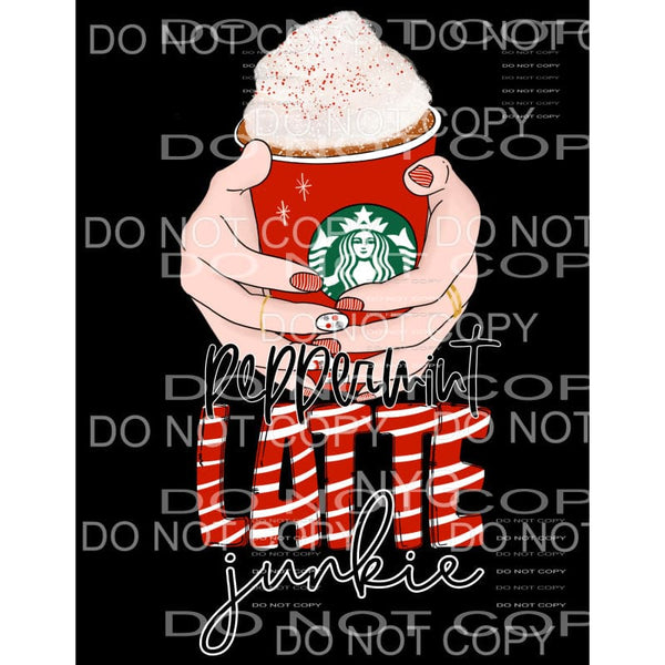 Peppermint Latte Junkie Red Stripes Hands Starbucks Cup 