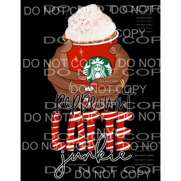 Peppermint Latte Junkie Red Stripes Hands Starbucks Cup 