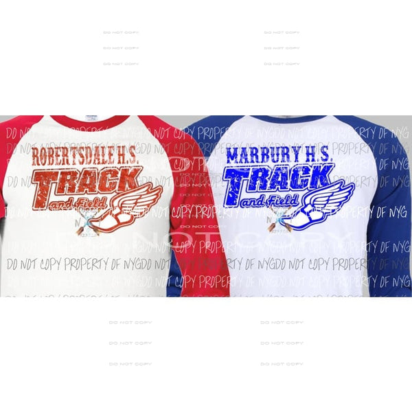 PERSONALIZED Track and field you choose school color sublimation transfer READ DESCRIPTION Heat Transfer