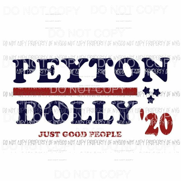 Peyton Dolly Just Good People 20 parton manning Sublimation transfers Heat Transfer