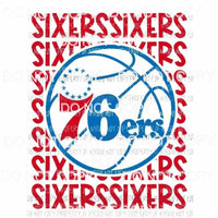 Philadelphia 76er sixers stacked Sublimation transfers Heat Transfer
