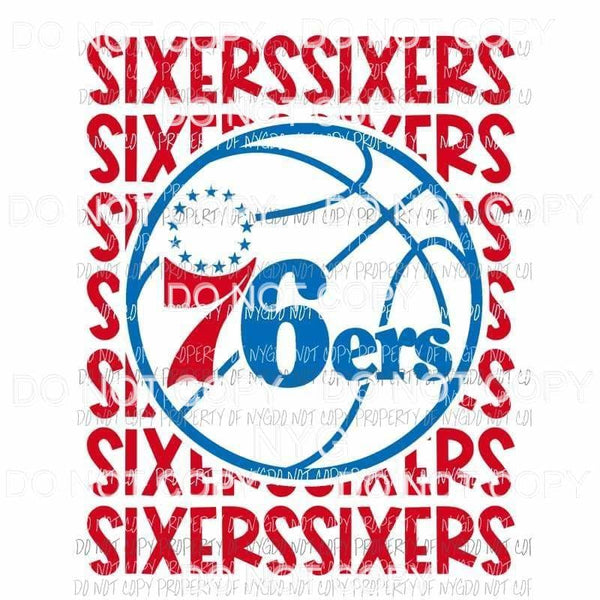 Philadelphia 76er sixers stacked Sublimation transfers Heat Transfer