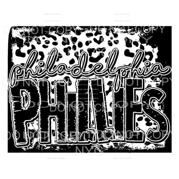 Philadelphia Phillies Baseball Black Leopard Sublimation 