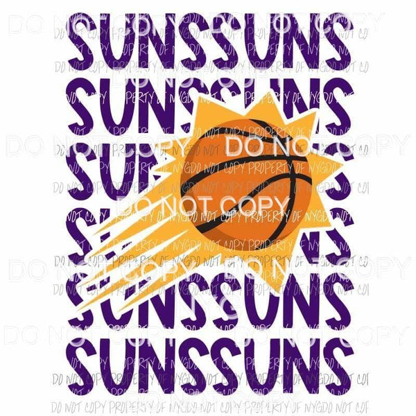 Phoenix Suns stacked Sublimation transfers Heat Transfer