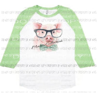 Pig with Glasses sublimation transfer Heat Transfer