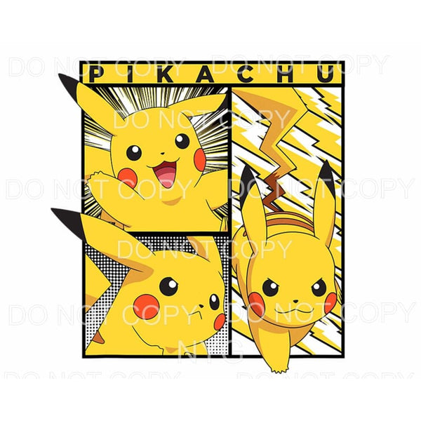 Pikachu Pokemon Sublimation transfers - Heat Transfer