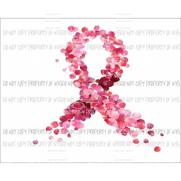 Pink and Red Awareness Ribbon petals Sublimation transfers Heat Transfer