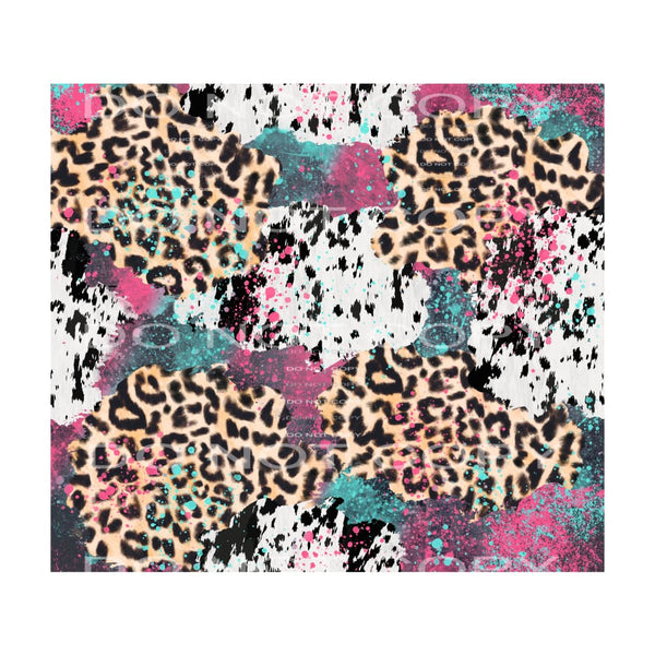 pink blue cow leopard #6488 Sublimation transfers - Heat 