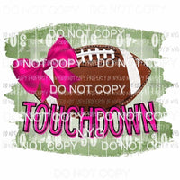 Pink Bow Football Touchdown field Sublimation transfers Heat Transfer