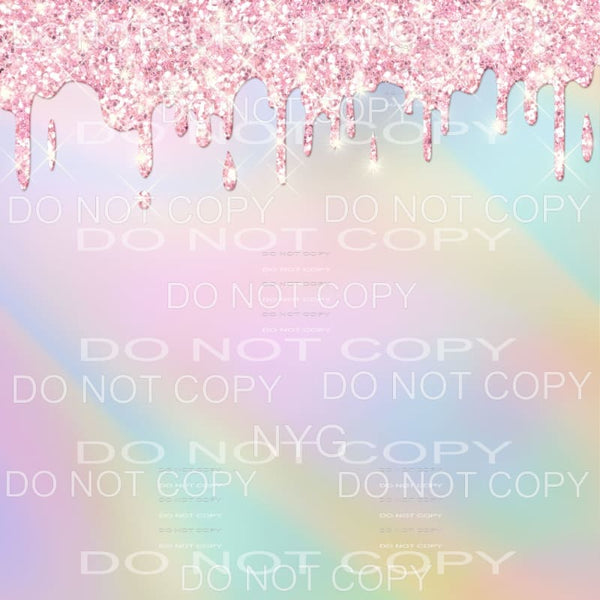 Pink Glitter Drip Pastel Color Gradient Sheet #1 Sublimation