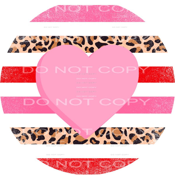 martodesigns - Pink Heart Blank Leopard Stripes Circle