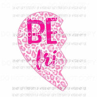 Pink Leopard Best Friend left Sublimation transfers Heat Transfer