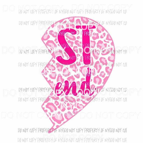Pink Leopard Best Friend right Sublimation transfers Heat Transfer