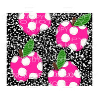 Pink Polka Dot Apple Composition Notebook Teacher Sheet 