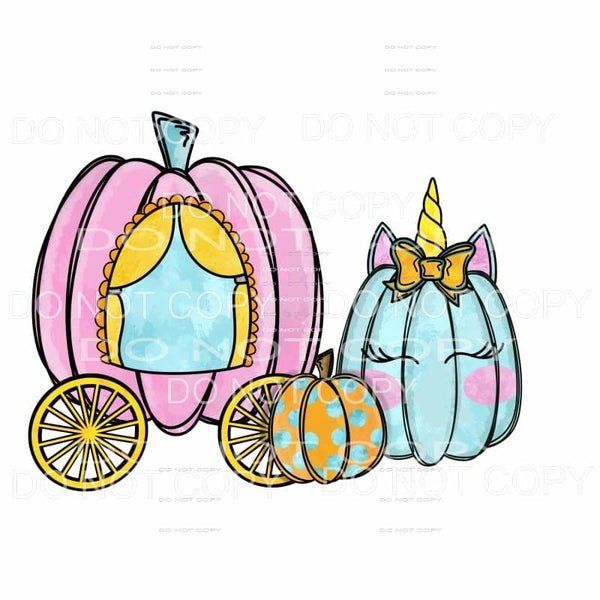 Pink Pumpkin Chariot Teal Orange Polka Pumpkin Sublimation 