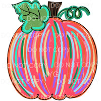 Pink Pumpkin Colorful Stripes #38 Sublimation transfers - 