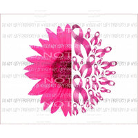 Pink Sunflower Awareness Ribbons Sublimation transfers Heat Transfer