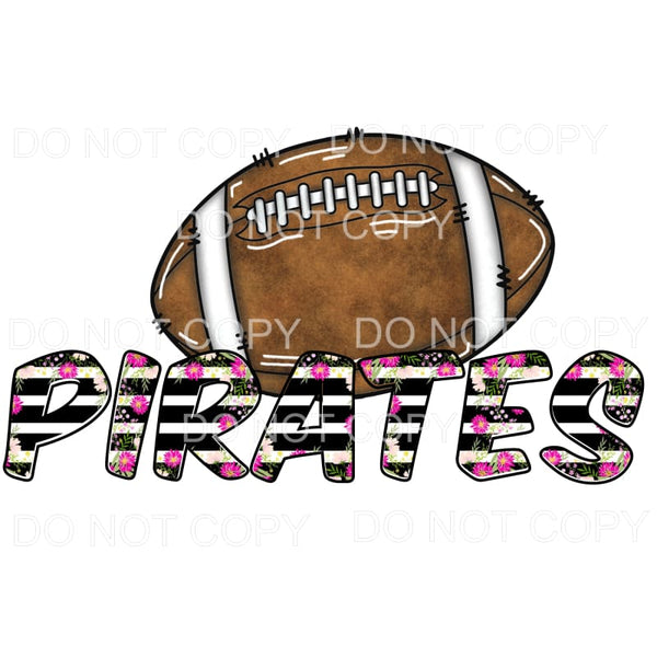 Pirates Football black stripe Flowers Sublimation transfers 