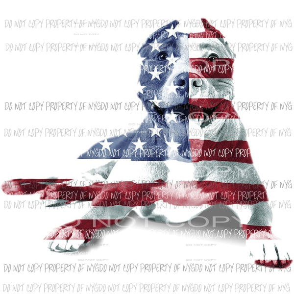 Pit bull Flag USA pitbull Sublimation transfers Heat Transfer