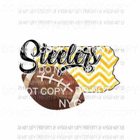 Pittsburgh Steelers football chevron state Sublimation transfers Heat Transfer