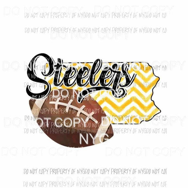 Pittsburgh Steelers football chevron state Sublimation transfers Heat Transfer