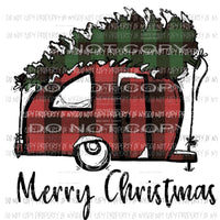 Plaid Camper with Tree Sublimation transfers Heat Transfer