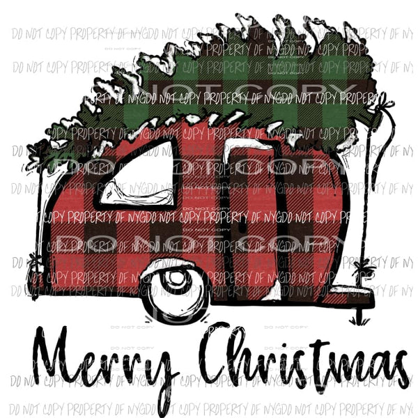 Plaid Camper with Tree Sublimation transfers Heat Transfer