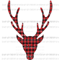 plaid deer head Sublimation transfers Heat Transfer