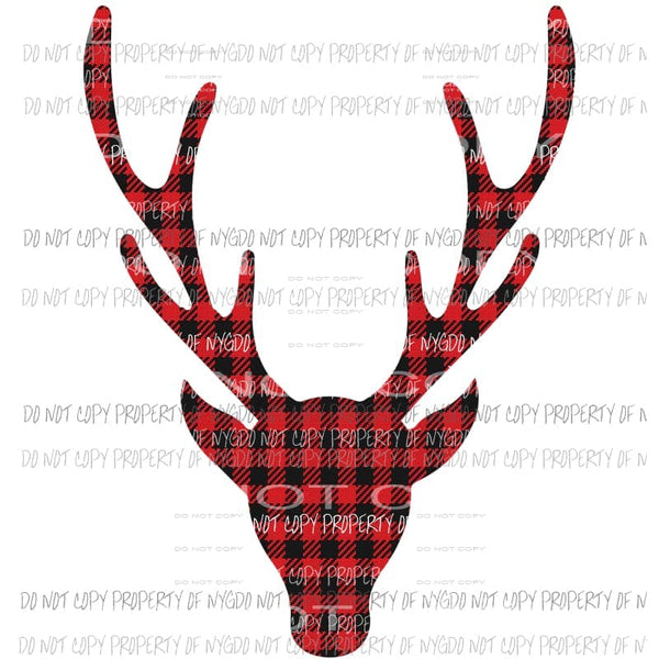 plaid deer head Sublimation transfers Heat Transfer
