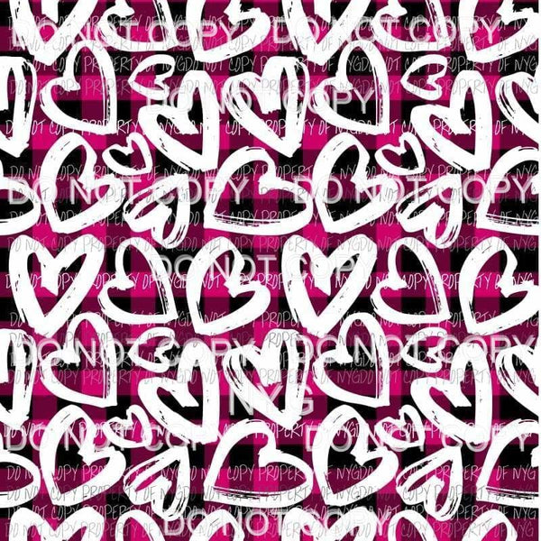 Plaid Hearts Sheet #3 Sublimation transfers 13 x 9 inches Heat Transfer