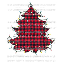 Plaid red tree with lights Sublimation transfers Heat Transfer