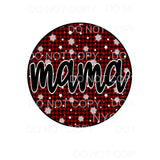 Plaid snowflake circle Mama - Mimi - Mom - Nana other names 