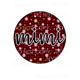 Plaid snowflake circle Mama - Mimi - Mom - Nana other names 