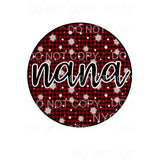 Plaid snowflake circle Mama - Mimi - Mom - Nana other names 