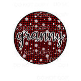 Plaid snowflake circle Mama - Mimi - Mom - Nana other names 