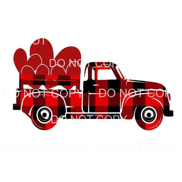 plaid truck with hearts Sublimation transfers - Heat 