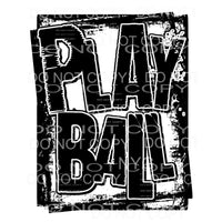 Play Ball Distressed Double Framed Sublimation transfers - 