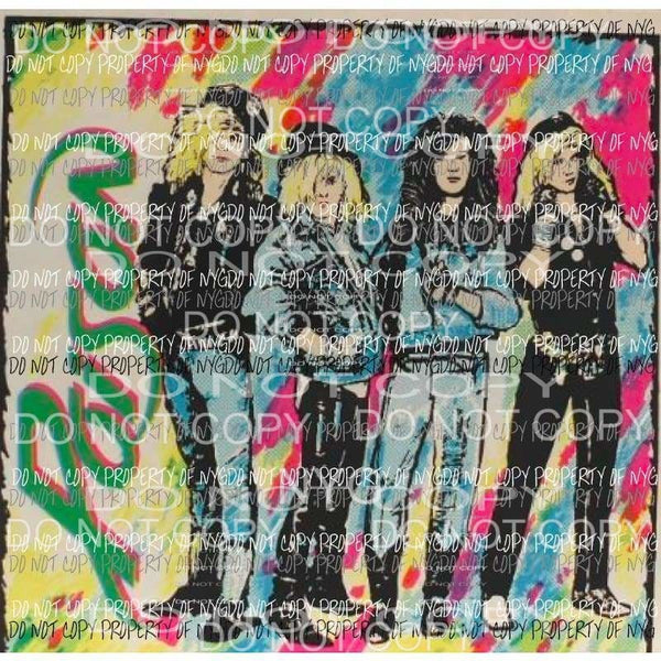 Poison group picture watercolor rock band Sublimation transfers Heat Transfer