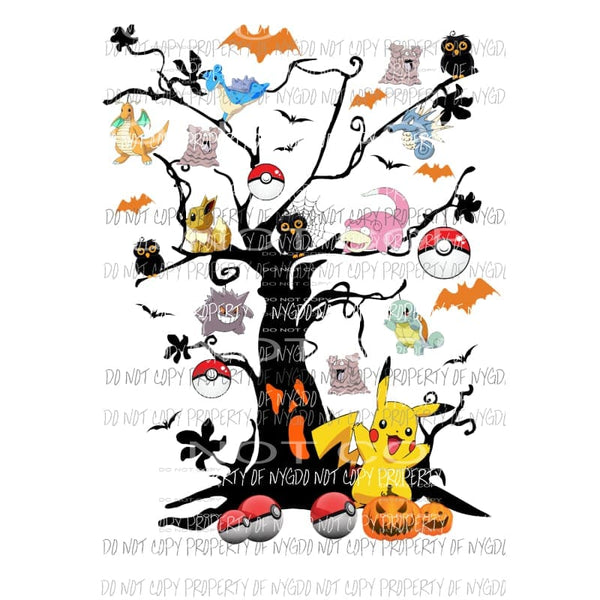 Pokemon tree Sublimation transfers Heat Transfer