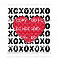 Polka Dot Red Heart XOXO stacked Sublimation transfers Heat Transfer