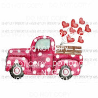 Polka dot Truck hearts red Sublimation transfers Heat Transfer