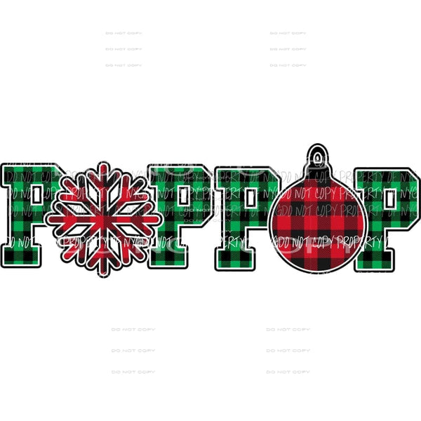 POPPOP buffalo plaid ornament snowflake Sublimation transfers Heat Transfer