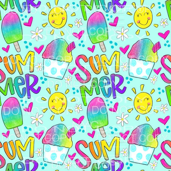 Popsicle Snowcone Sunshine Summer Sheet Sublimation 