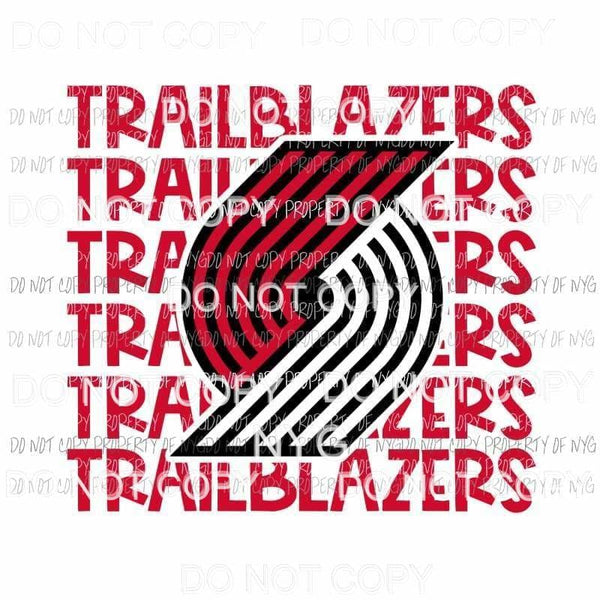 Portland Trail Blazers stacked Sublimation transfers Heat Transfer