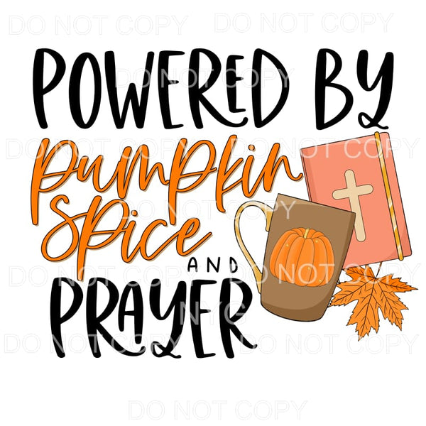 Powered By Pumpkin Spice And Prayer Cup Bible Sublimation 