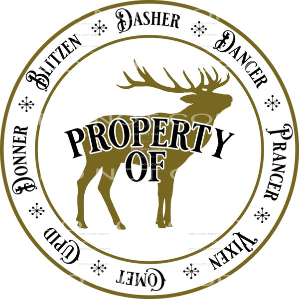 property of reindeer #7507 Sublimation transfers - Heat 
