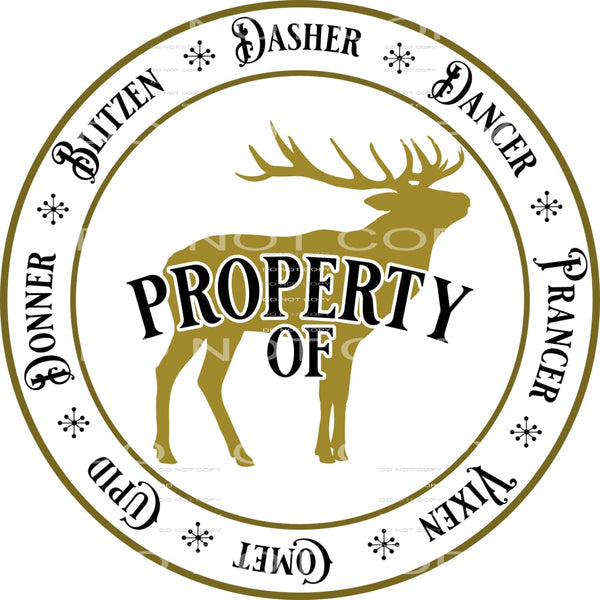 property of reindeer #7509 Sublimation transfers - Heat 