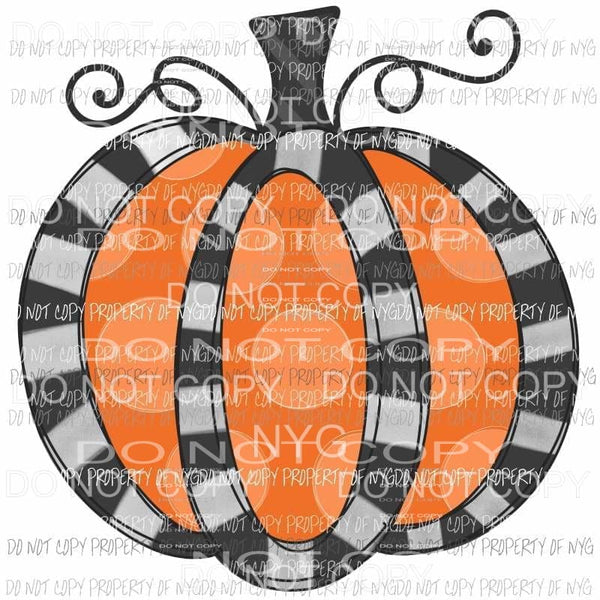 Pumpkin # 28 stripe black fall Halloween Sublimation transfers Heat Transfer